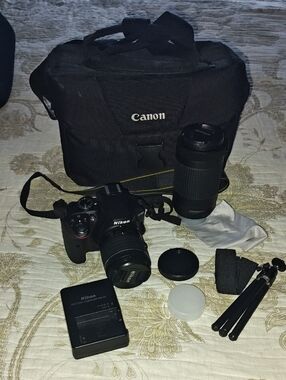 Nikon D3400 Dual-Lens DSLR Camera Bundle Kit - Barely Used Like New